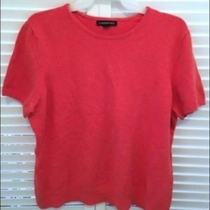 LANDS END ORANGE SHORT SLEEVE CREW NECK TOP LARGE 14-16